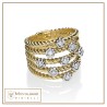 Anello Intrecci 5 fili fiori oro 18kt
